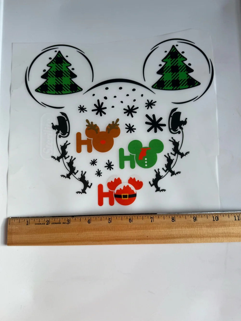Holiday Mickey-Inspired Vinyl Heat Transfer - Green & Red